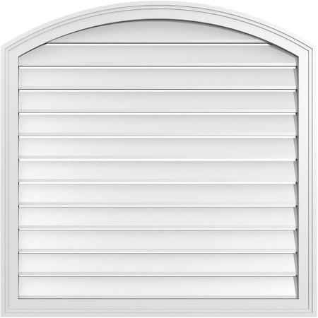 Ekena Millwork Arch Top Surface Mount PVC Gable Vent: Non-Functional, w/2"W x 1-1/2"P Brickmould Frame, 34"W x 42"H GVPAR34X4202SN
